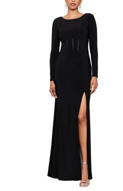 off the shoulder navy blue dress Mermaid Prom with Long Sleeves PG723 US16 / Custom Color Size:42/ S shoulder neckline gracefully highlights GG-BS-10-&-US Flower Girl Dress -